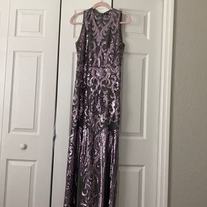 Windsor long gray/purple prom dress